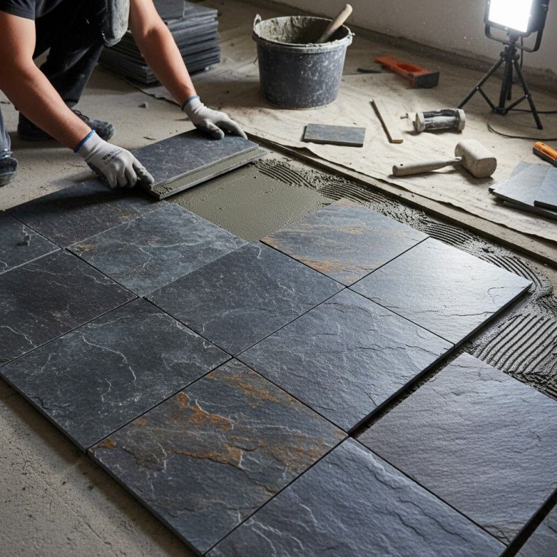 Slate Floor Installation
