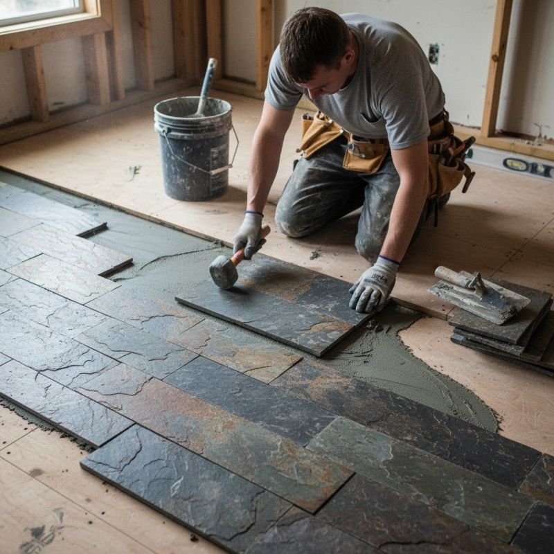 Slate Floor Installation